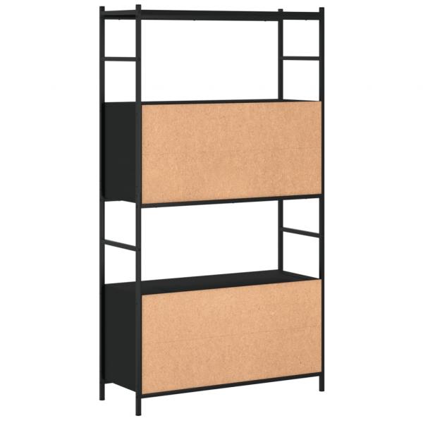 Bücherregal Schwarz 80x30x145,5 cm Holzwerkstoff und Eisen