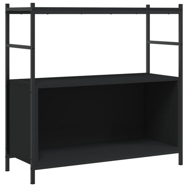 Bücherregal Schwarz 80x30x78,5 cm Holzwerkstoff und Eisen