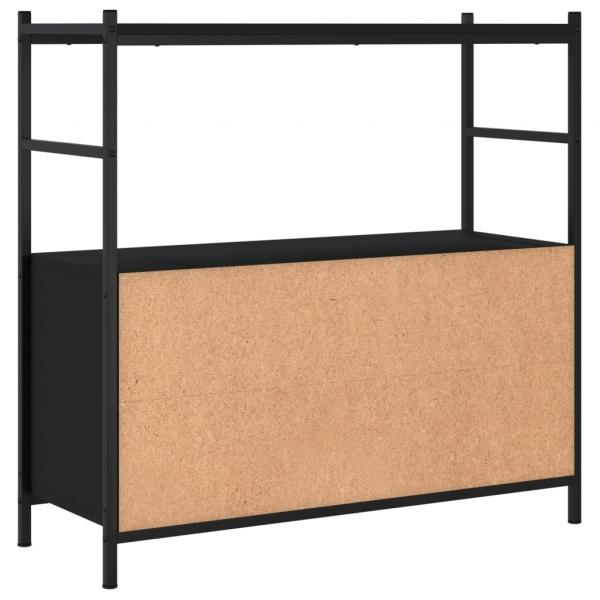 Bücherregal Schwarz 80x30x78,5 cm Holzwerkstoff und Eisen