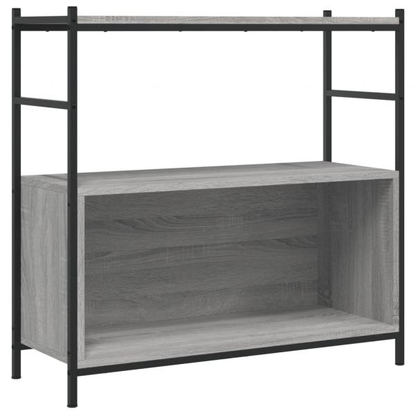 Bücherregal Grau Sonoma 80x30x78,5 cm Holzwerkstoff und Eisen