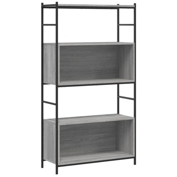 Bücherregal Grau Sonoma 80x30x145,5 cm Holzwerkstoff und Eisen