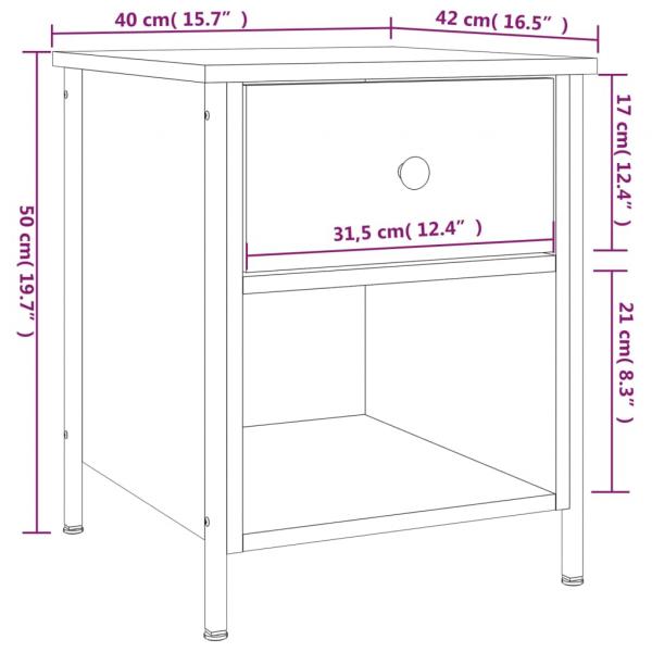 Nachttische 2 Stk. Braun Eichen-Optik 40x42x50 cm Holzwerkstoff