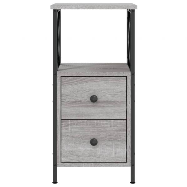 Nachttische 2 Stk. Grau Sonoma 34x35,5x70 cm Holzwerkstoff