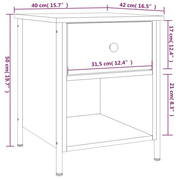 Nachttische 2 Stk. Grau Sonoma 40x42x50 cm Holzwerkstoff