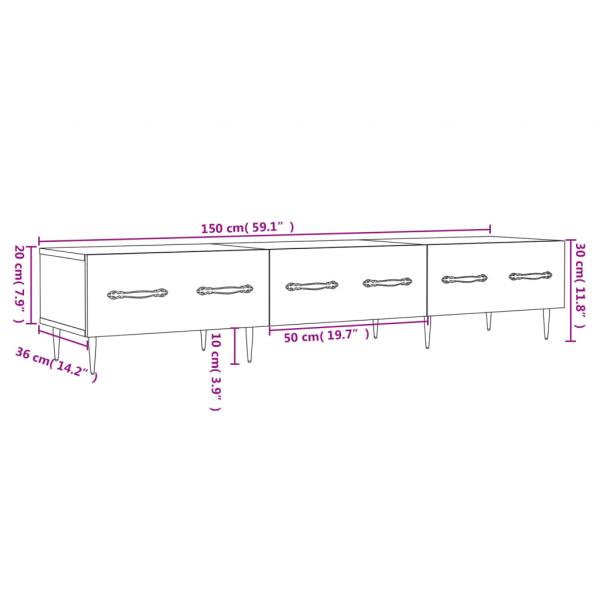 TV-Schrank Weiß 150x36x30 cm Holzwerkstoff