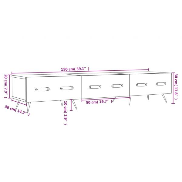 TV-Schrank Betongrau 150x36x30 cm Holzwerkstoff