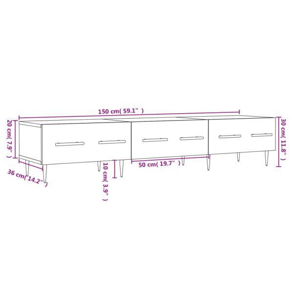 TV-Schrank Hochglanz-Weiß 150x36x30 cm Holzwerkstoff