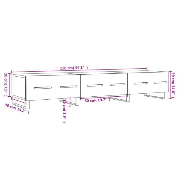 TV-Schrank Braun Eichen-Optik 150x36x30 cm Holzwerkstoff