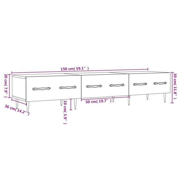 TV-Schrank Hochglanz-Weiß 150x36x30 cm Holzwerkstoff