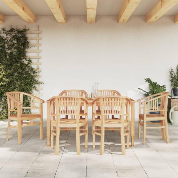 ARDEBO.de - 7-tlg. Garten-Essgruppe Massivholz Teak