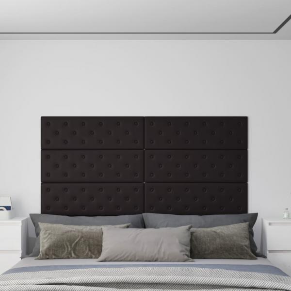 ARDEBO.de - Wandpaneele 12 Stk. Schwarz 90x30 cm Kunstleder 3,24 m²