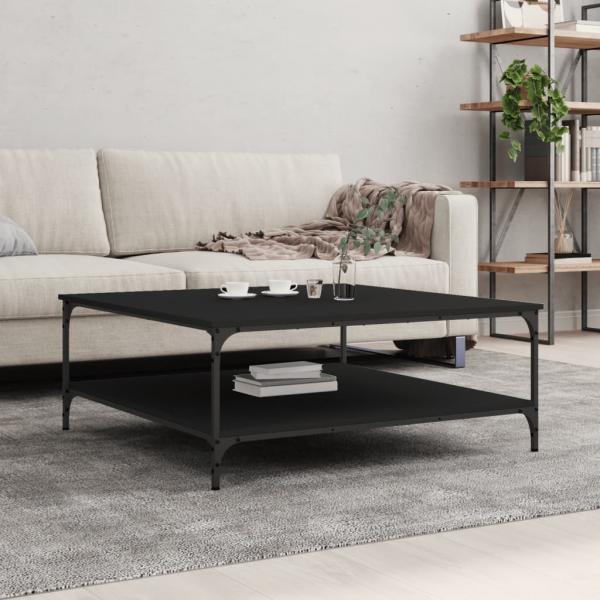 ARDEBO.de - Couchtisch Schwarz 100x100x40 cm Holzwerkstoff