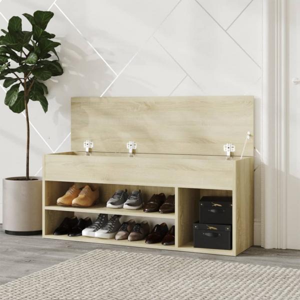 Schuhbank Sonoma-Eiche 105x30x45 cm Holzwerkstoff