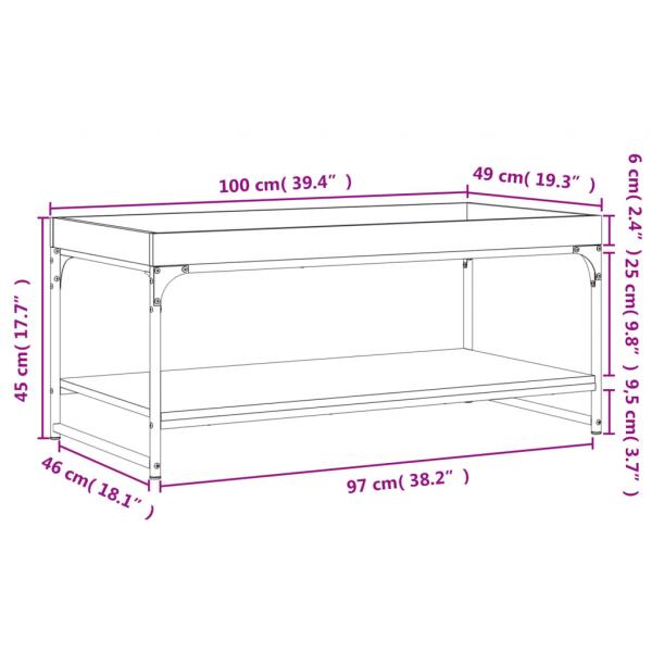 Couchtisch Räuchereiche 100x49x45 cm Holzwerkstoff