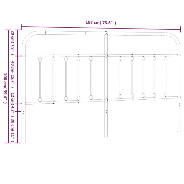 Kopfteil Metall Weiß 180 cm