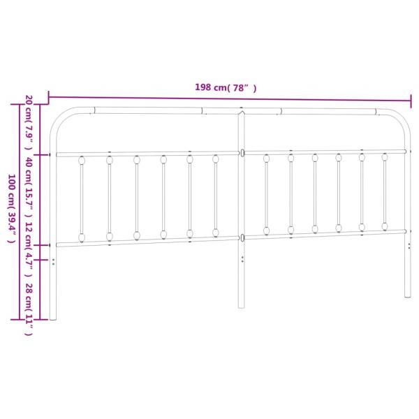 Kopfteil Metall Weiß 193 cm