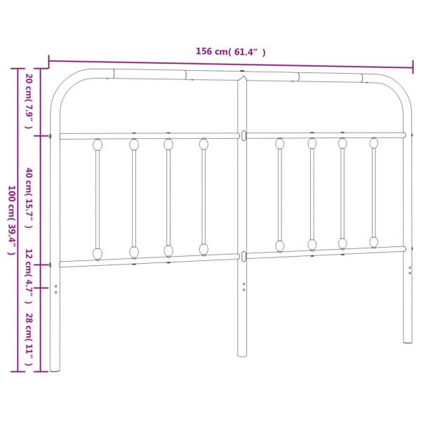 Kopfteil Metall Schwarz 150 cm