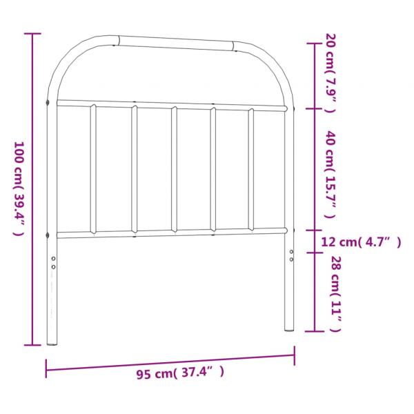 Kopfteil Metall Weiß 90 cm