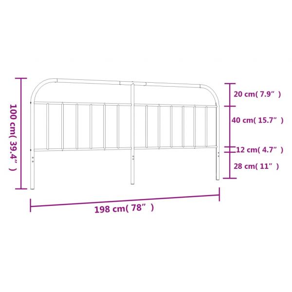 Kopfteil Metall Weiß 193 cm