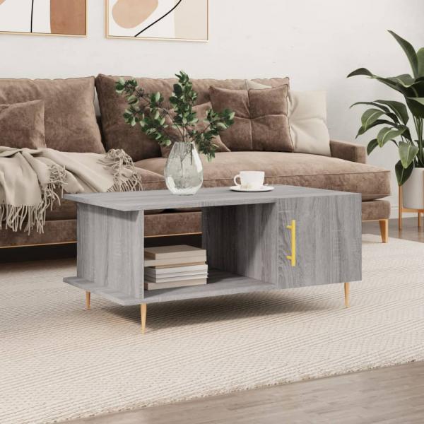 ARDEBO.de - Couchtisch Grau Sonoma 90x50x40 cm Holzwerkstoff