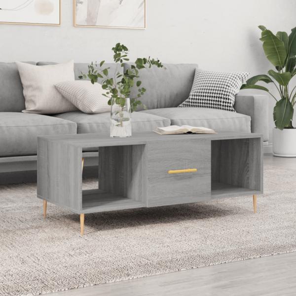 ARDEBO.de - Couchtisch Grau Sonoma 102x50x40 cm Holzwerkstoff