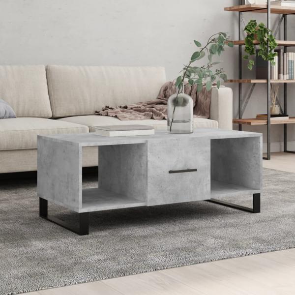 ARDEBO.de - Couchtisch Betongrau 102x50x40 cm Holzwerkstoff