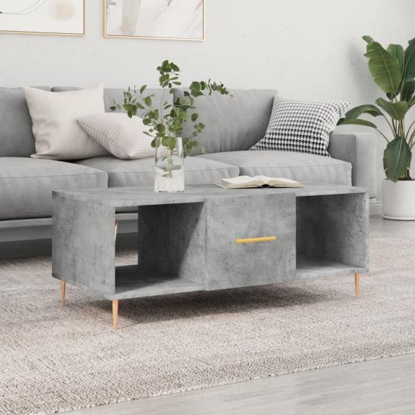 ARDEBO.de - Couchtisch Betongrau 102x50x40 cm Holzwerkstoff