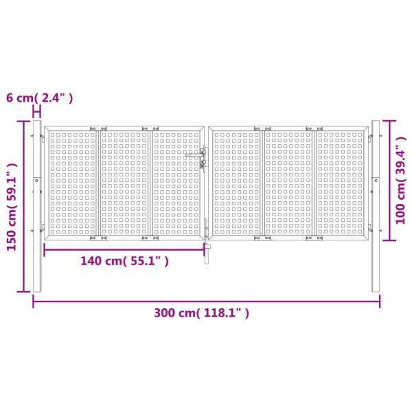 Gartentor Anthrazit 300x150 cm Stahl