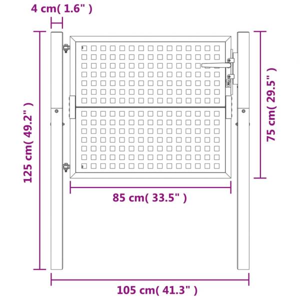 Gartentor Anthrazit 105x125 cm Stahl