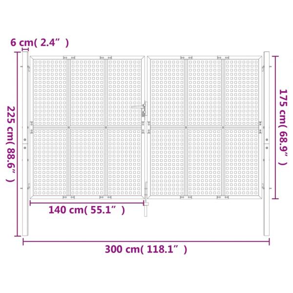 Gartentor Anthrazit 300x225 cm Stahl