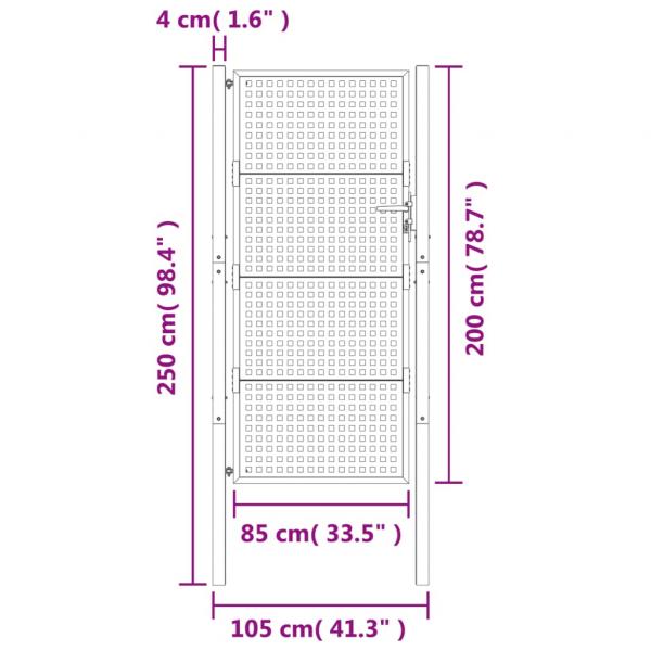 Gartentor Anthrazit 105x250 cm Stahl