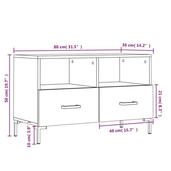 TV-Schrank Braun Eichen-Optik 80x36x50 cm Holzwerkstoff