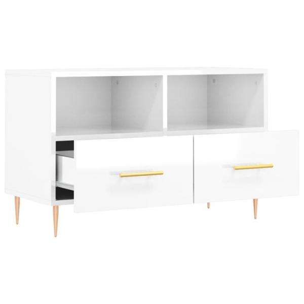 TV-Schrank Hochglanz-Weiß 80x36x50 cm Holzwerkstoff