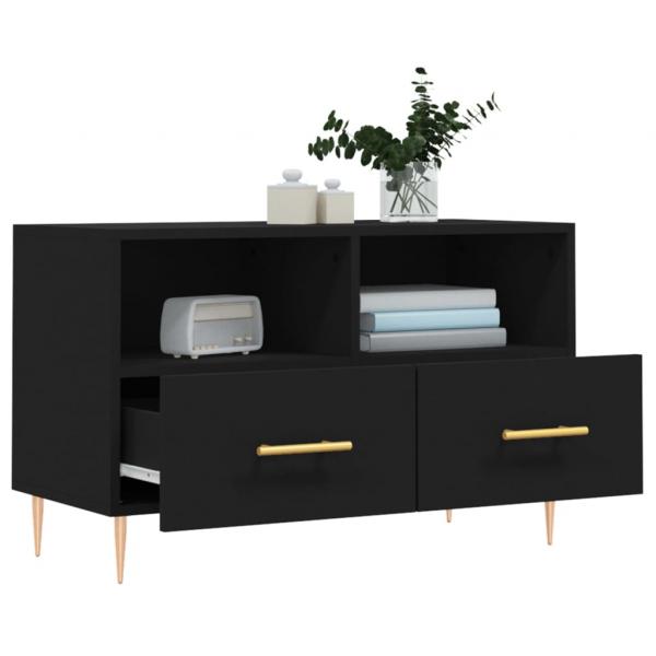 TV-Schrank Schwarz 80x36x50 cm Holzwerkstoff