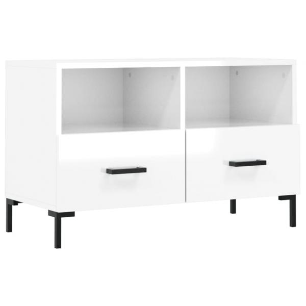 TV-Schrank Hochglanz-Weiß 80x36x50 cm Holzwerkstoff