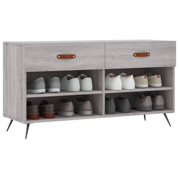 Schuhbank Grau Sonoma 102x35x55 cm Holzwerkstoff