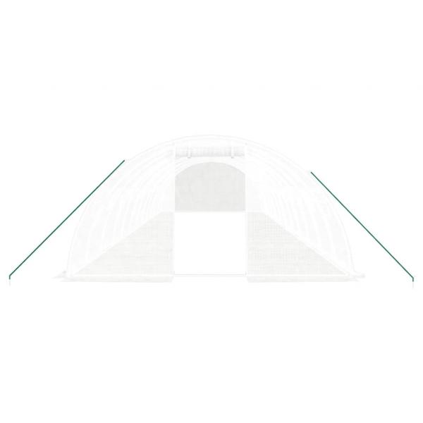 Gewächshaus mit Stahlrahmen Weiß 48 m² 12x4x2 m