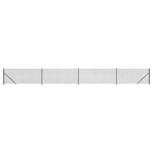 Maschendrahtzaun mit Bodenflansch Anthrazit 0,8x10 m