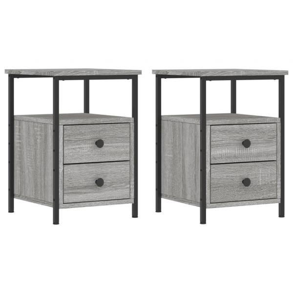 Nachttische 2 Stk. Grau Sonoma 34x35,5x50 cm Holzwerkstoff