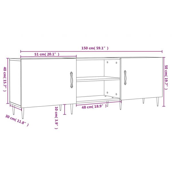 TV-Schrank Weiß 150x30x50 cm Holzwerkstoff