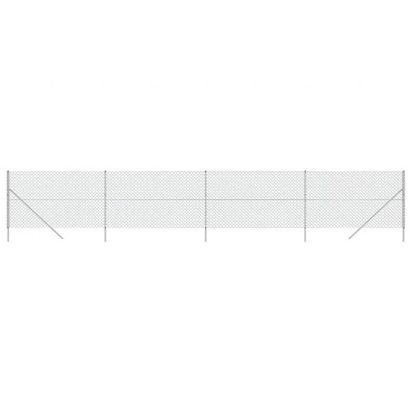 Maschendrahtzaun Silbern 1,6x10 m