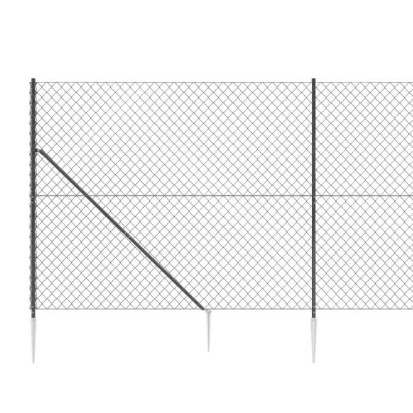 Maschendrahtzaun mit Bodenhülsen Anthrazit 2,2x25 m