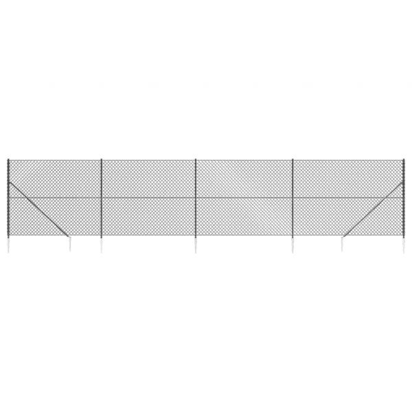 Maschendrahtzaun mit Bodenhülsen Anthrazit 2x10 m