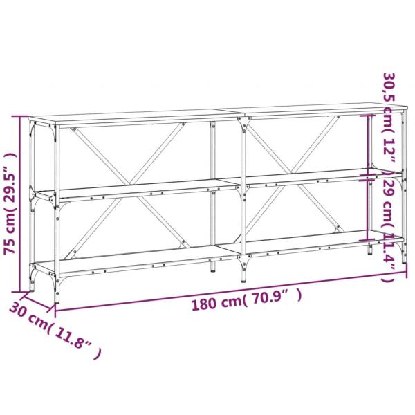 Konsolentisch Schwarz 180x30x75 cm Holzwerkstoff und Eisen