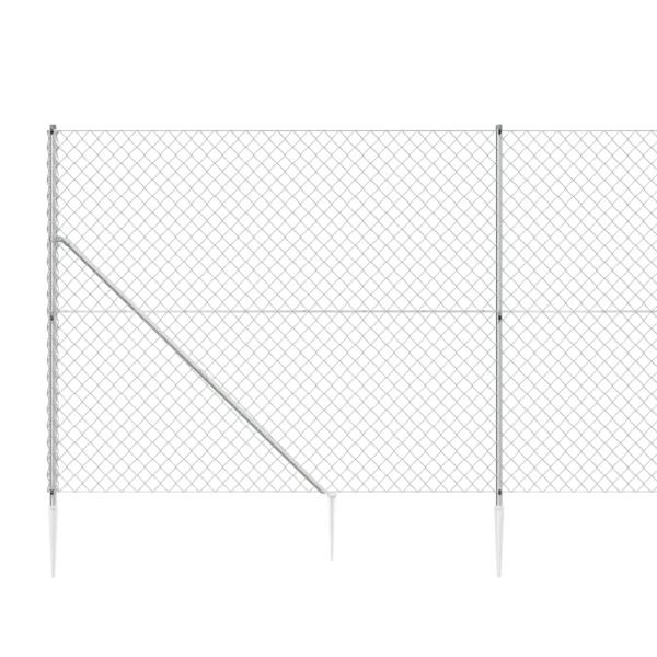 Maschendrahtzaun mit Bodenhülsen Silbern 1,4x10 m