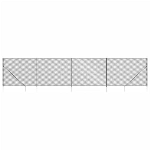 Maschendrahtzaun mit Bodenhülsen Anthrazit 1,4x10 m