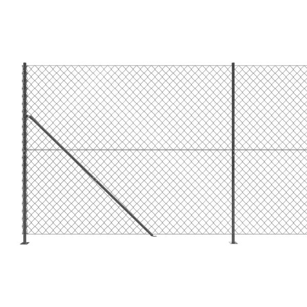 Maschendrahtzaun mit Bodenflansch Anthrazit 1,8x25 m