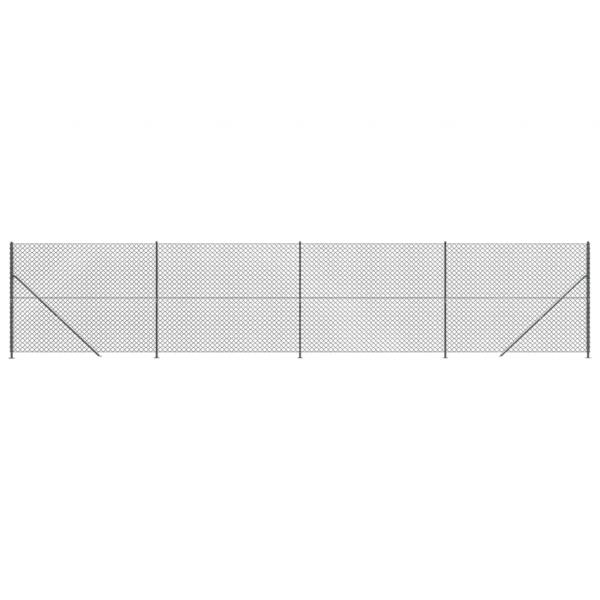 Maschendrahtzaun mit Bodenflansch Anthrazit 1,8x10 m