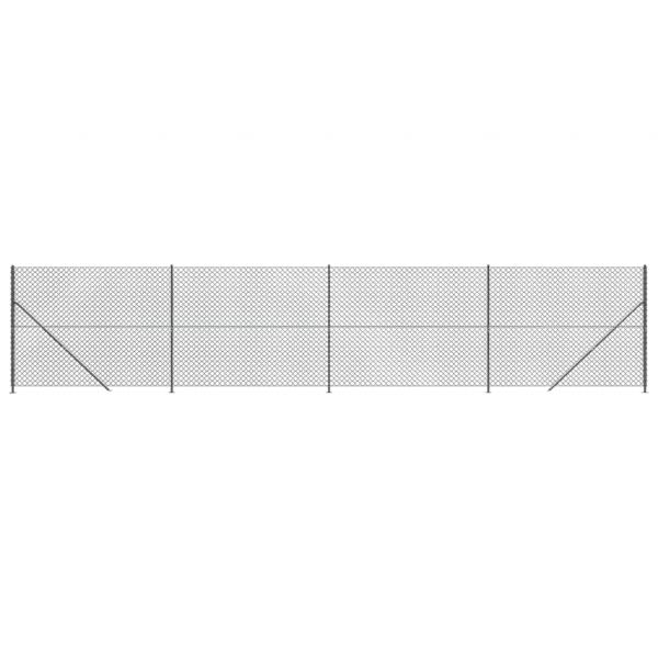 Maschendrahtzaun mit Bodenflansch Anthrazit 2x10 m