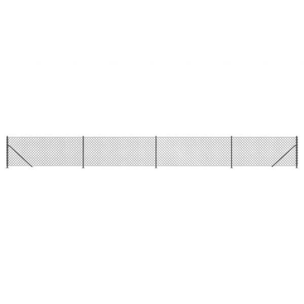 Maschendrahtzaun mit Bodenflansch Anthrazit 1,1x10 m